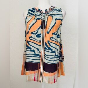 New Vineet Bahl Sleeveless Abstract Printed Top Size S